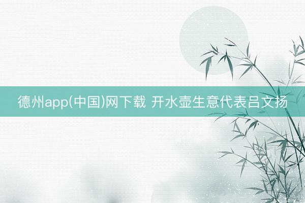 德州app(中国)网下载 开水壶生意代表吕文扬