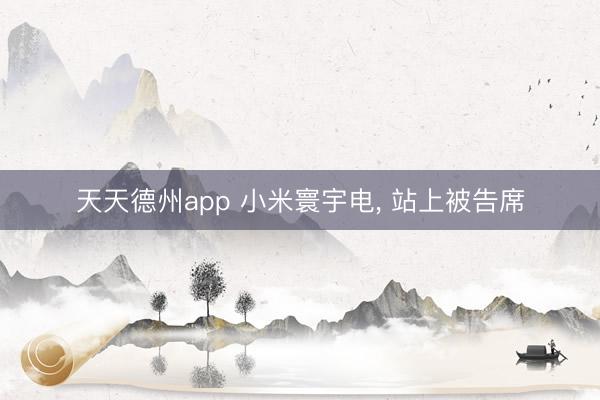 天天德州app 小米寰宇电， 站上被告席