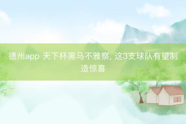 德州app 天下杯黑马不雅察， 这3支球队有望制造惊喜