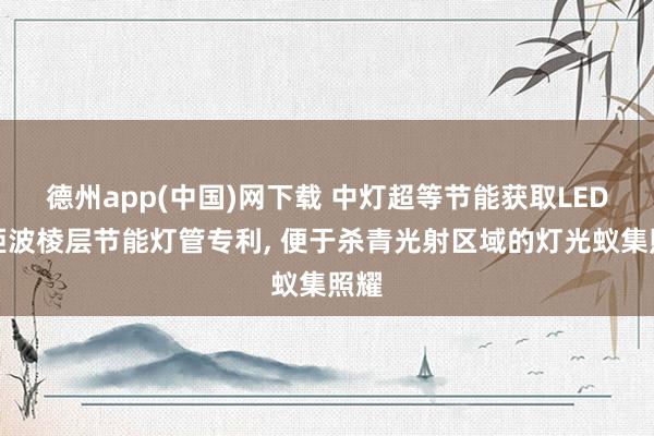 德州app(中国)网下载 中灯超等节能获取LED等距波棱层节能灯管专利， 便于杀青光射区域的灯光蚁集照耀